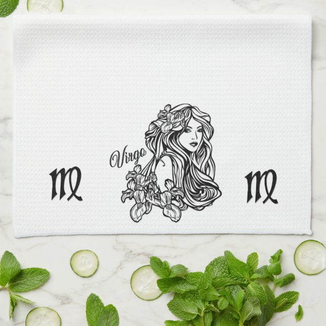 Virgo The Virgin Zodiac Kitchen Towel (Folded)