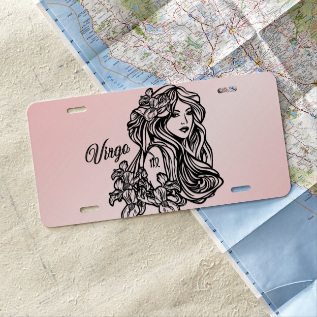 Virgo The Virgin Zodiac License Plate (In Situ)