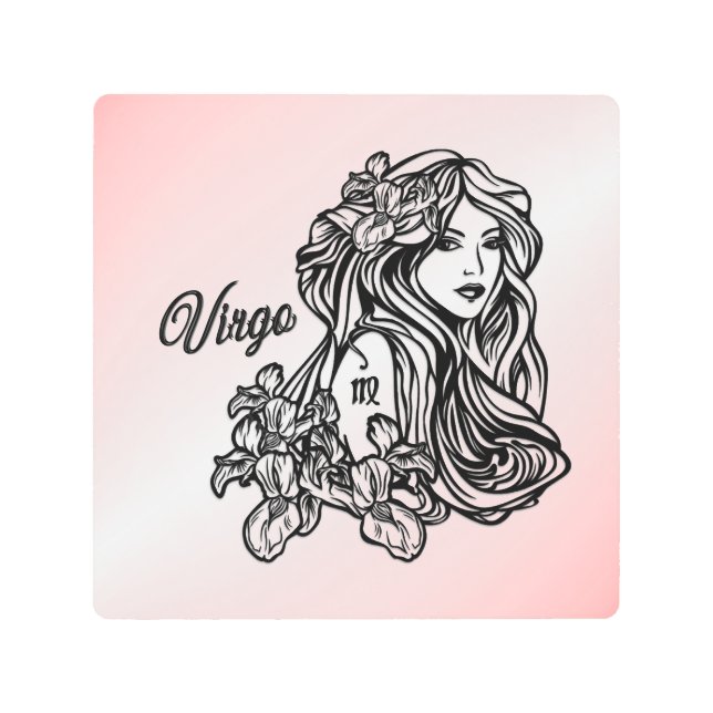 Virgo The Virgin Zodiac Metal Print (Front)