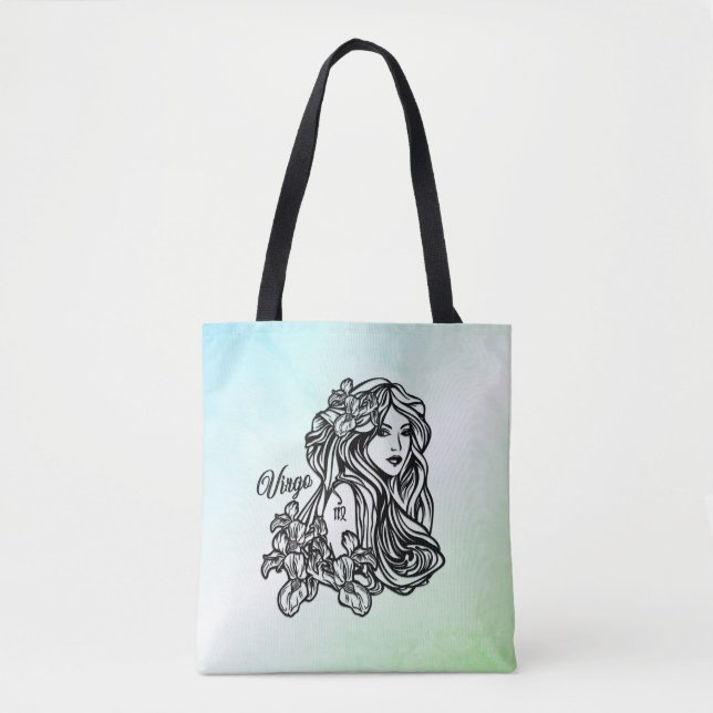Virgo The Virgin Zodiac Mint Green Tote Bag (Front)