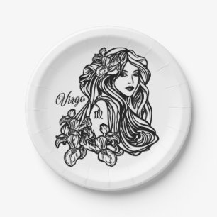 Virgo The Virgin Zodiac Paper Plates