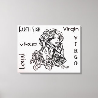Virgo The Virgin Zodiac Pink Canvas Print