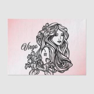 Virgo The Virgin Zodiac Pink Tissue Paper