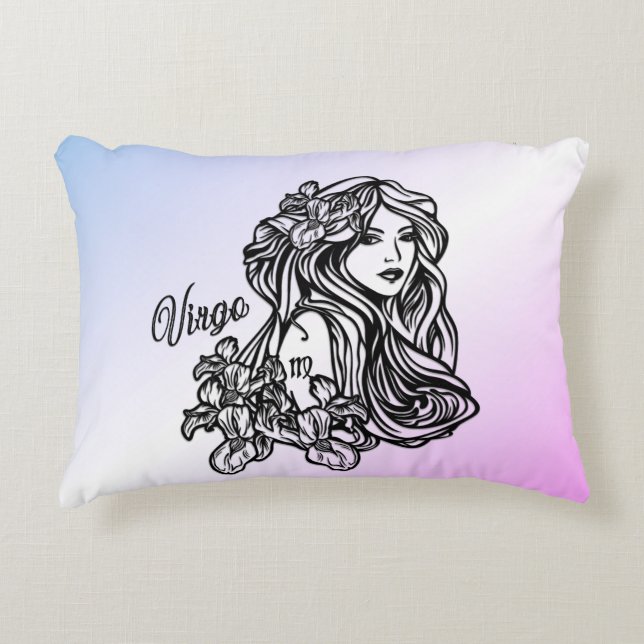 Virgo The Virgin Zodiac Purple Accent Pillow (Front)