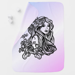 Virgo The Virgin Zodiac Purple Baby Blanket
