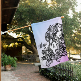 Virgo The Virgin Zodiac Purple House Flag
