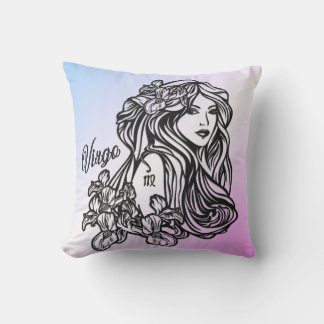 Virgo The Virgin Zodiac Purple Outdoor Pillow