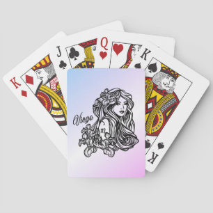 Virgo The Virgin Zodiac Purple Poker Cards