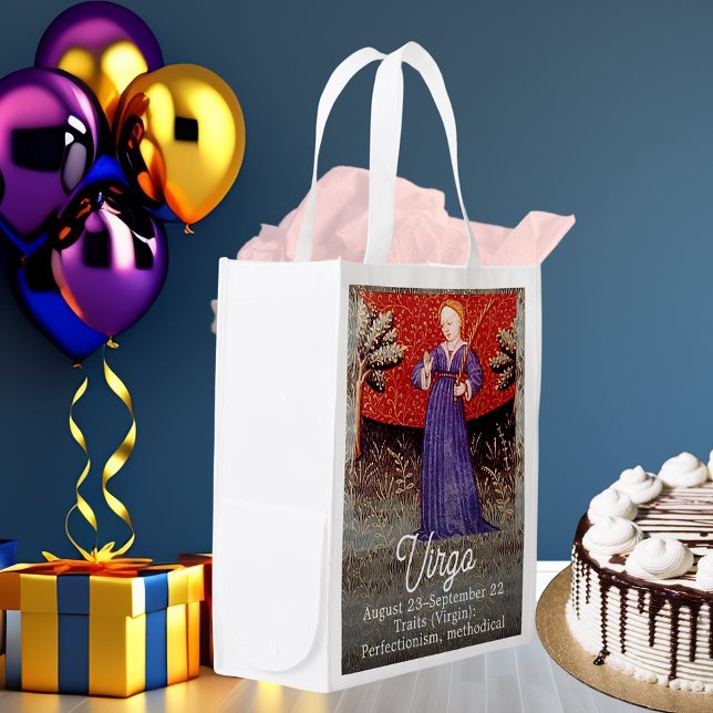Virgo the Virgin Zodiac Sign Birthday Party Grocery Bag (Virgo the Virgin Zodiac Sign Birthday Party Grocery Bag)