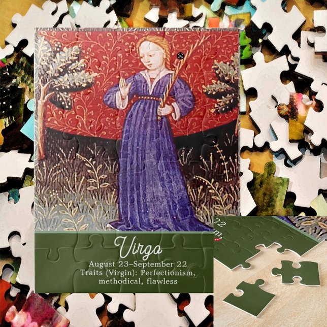 Virgo the Virgin Zodiac Sign Birthday Party Jigsaw Puzzle (Creator Uploaded)