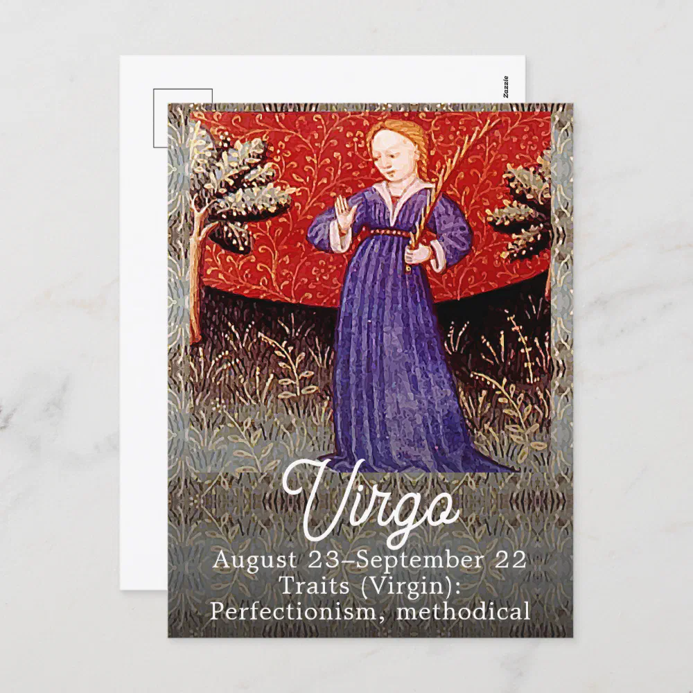 Virgo the Virgin Zodiac Sign Birthday Party Postcard