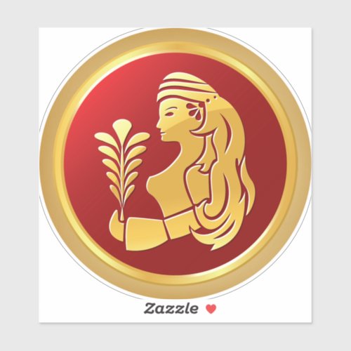 Virgo The Virgin Zodiac Sign Sticker