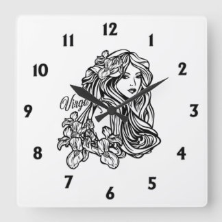 Virgo The Virgin Zodiac Square Wall Clock