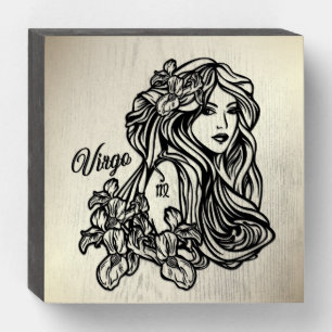 Virgo The Virgin Zodiac Wooden Box Sign