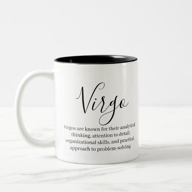 Virgo Traits and Zodiac sign Two-Tone Coffee Mug (Left)