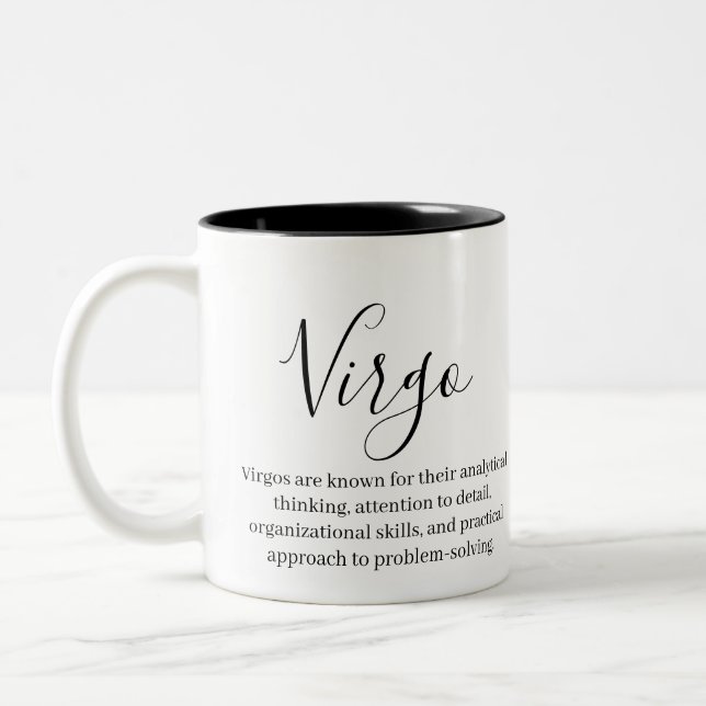 Virgo Traits and Zodiac sign Two-Tone Coffee Mug (Left)