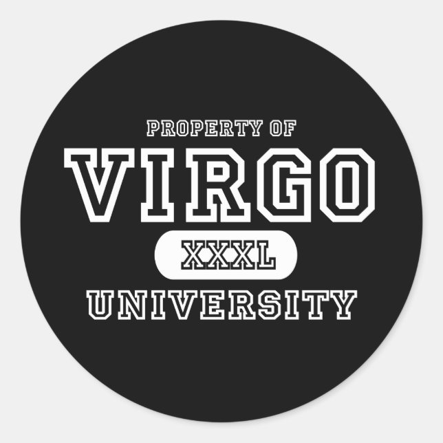 Virgo University Dark Classic Round Sticker (Front)