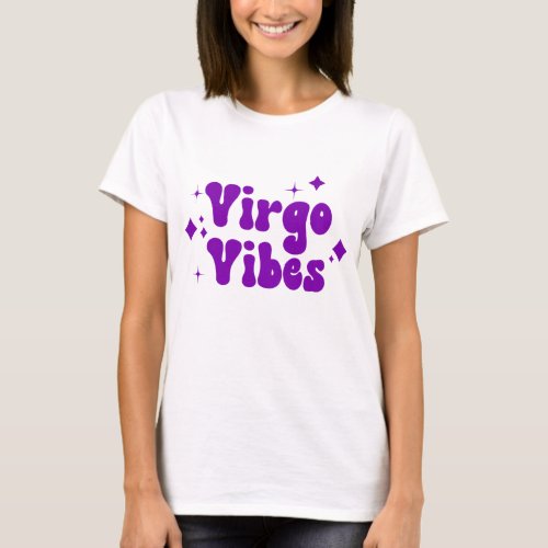 Virgo Vibes Zodiac Astrology Purple Stars T_Shirt