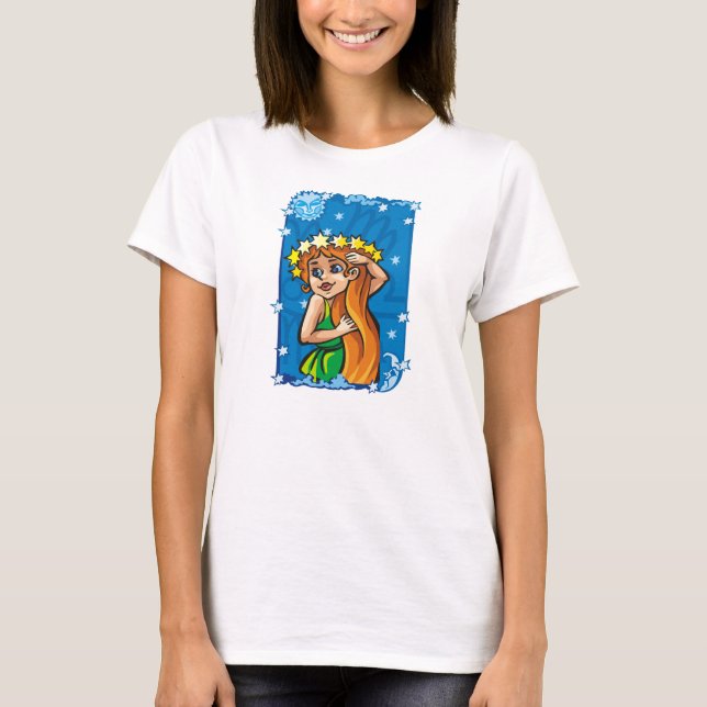 Virgo Virgin in the night sky T-Shirt (Front)