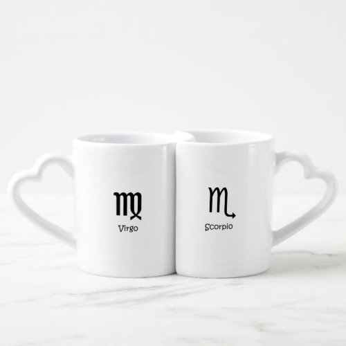 Virgo Virgin  Scorpio Scorpion Zodiacs Astrology Coffee Mug Set