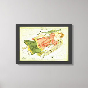 Virgo Virgin Vintage Constellation Urania's Mirror Canvas Print