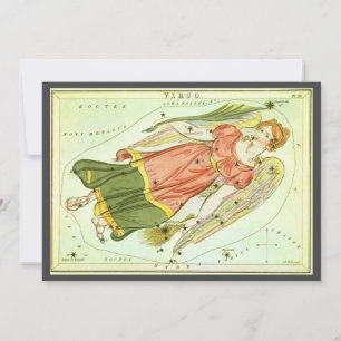 Virgo Virgin Vintage Constellation Urania's Mirror Invitation