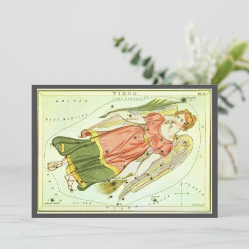 Virgo Virgin Vintage Constellation Uranias Mirror Invitation