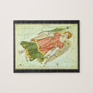 Virgo Virgin Vintage Constellation Urania's Mirror Jigsaw Puzzle