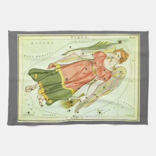 Virgo Virgin Vintage Constellation Urania's Mirror Kitchen Towel