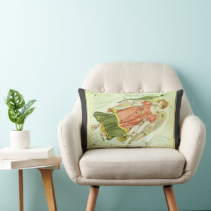 Virgo Virgin Vintage Constellation Urania's Mirror Lumbar Pillow