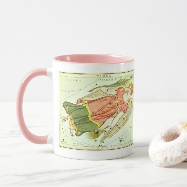 Virgo Virgin Vintage Constellation Urania's Mirror Mug (With Donut)