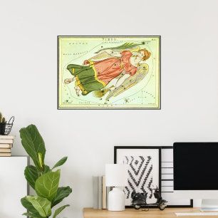 Virgo Virgin Vintage Constellation Urania's Mirror Poster