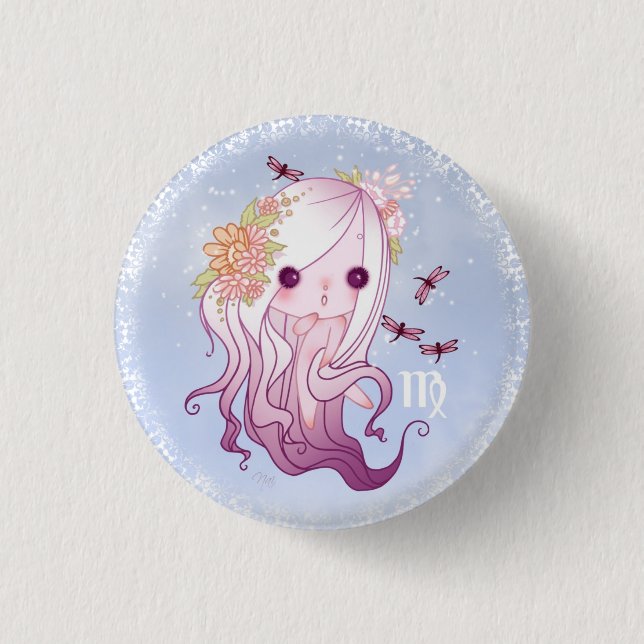 Virgo virgin Zodiac Pinback Button (Front)