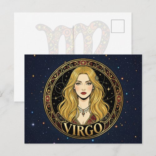Virgo Virgin Zodiac Symbol Postcard