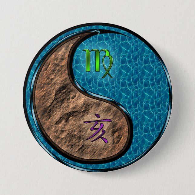 Virgo & Water Boar Button (Front)