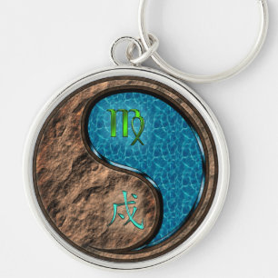 Virgo & Water Dog Keychain