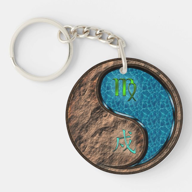 Virgo & Water Dog Keychain (Front)