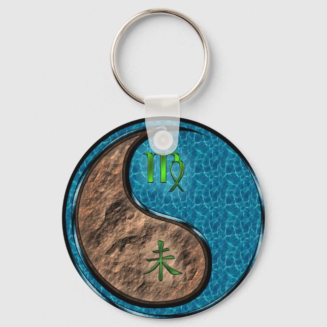 Virgo & Water Goat Keychain (Front)