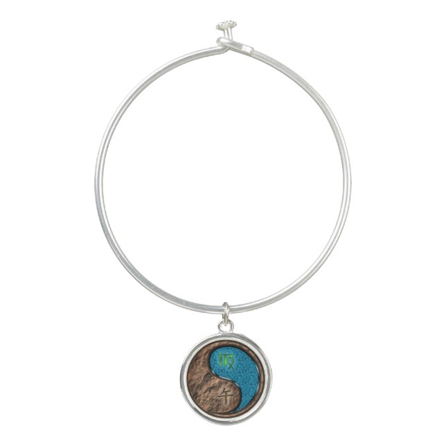 Virgo & Water Horse Bangle Bracelet (Front)