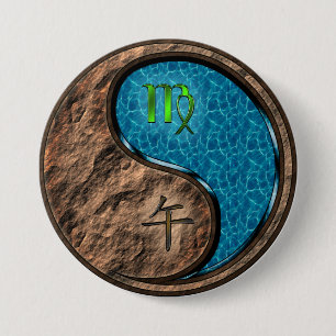 Virgo & Water Horse Button