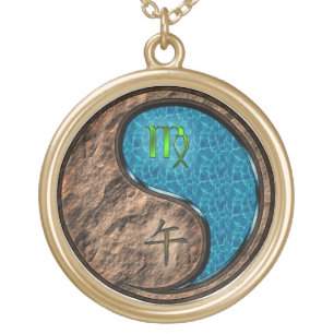 Virgo & Water Horse Gold Plated Necklace