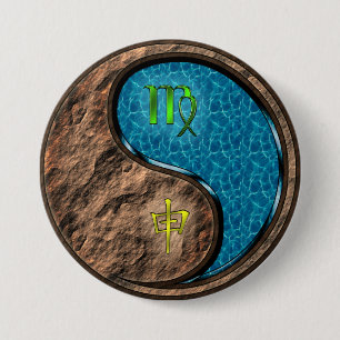 Virgo & Water Monkey Button