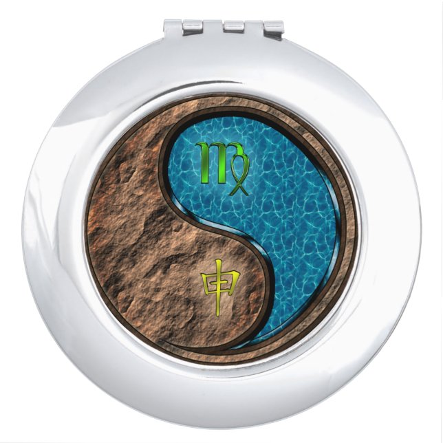Virgo & Water Monkey Compact Mirror (Front)