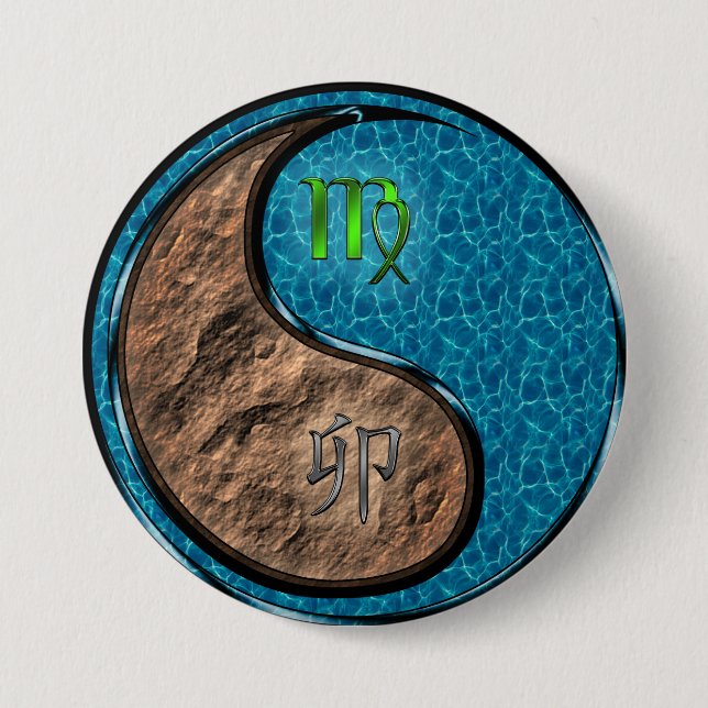 Virgo & Water Rabbit Button (Front)