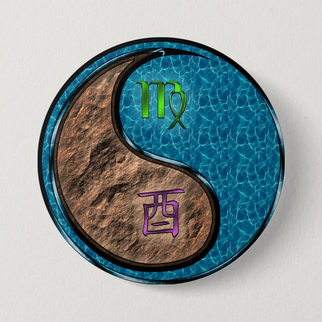 Virgo & Water Rooster Button (Front)