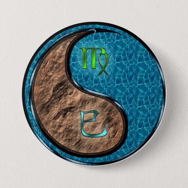 Virgo & Water Snake Button (Front)