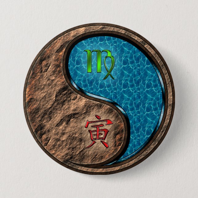 Virgo & Water Tiger Button (Front)