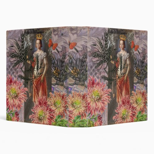 Virgo Woman Astrology Whimsical Portrait 3 Ring Binder