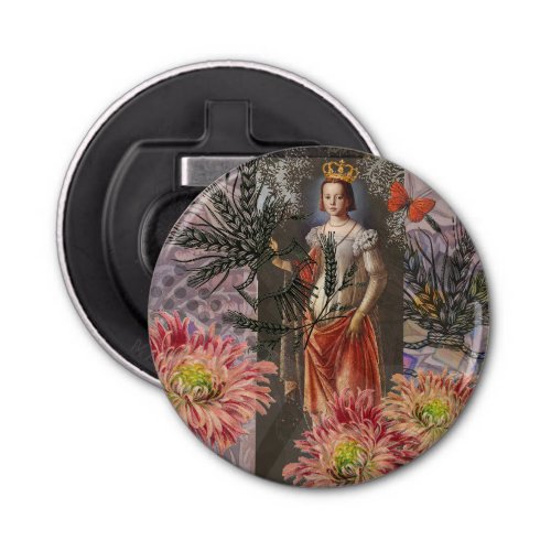 Virgo Woman Astrology Whimsical Portrait Bottle Opener