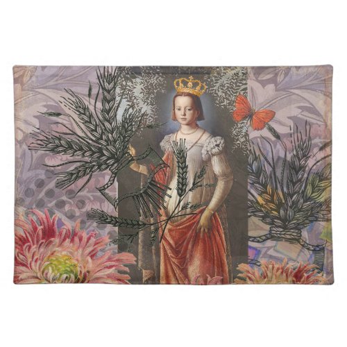 Virgo Woman Astrology Whimsical Portrait Cloth Placemat